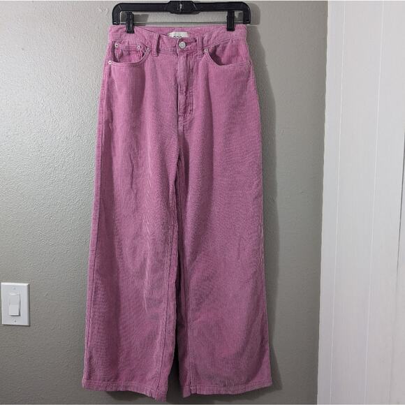 Urban Outfitters BDG Pink Corduroy Wide-Leg Pants - Picture 1 of 5